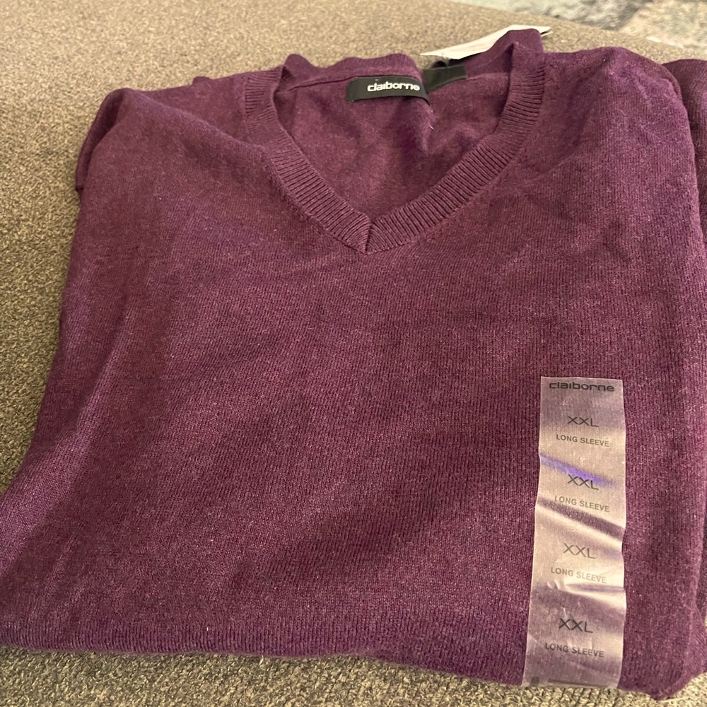 NEW Claiborne Cashmere Blend Sweater Size XXL wrinkles are from being in storage